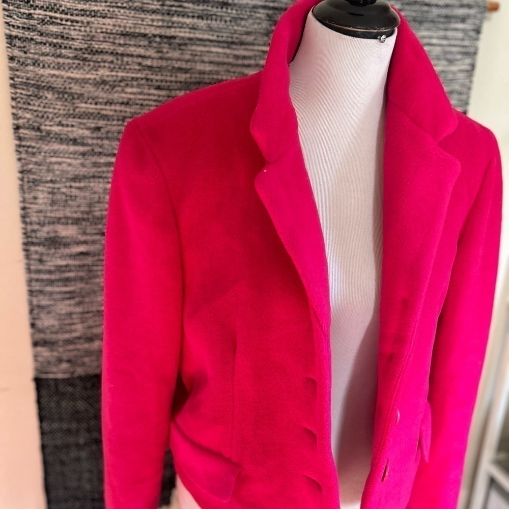 Express Tailleur vintage hot pink Sherpa blazer size large - Picture 3 of 7